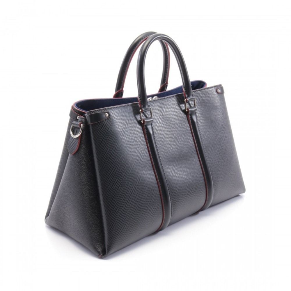 Louis Vuitton Soufflot NV MM Epi Noir Handbag Leather Black 2WAY